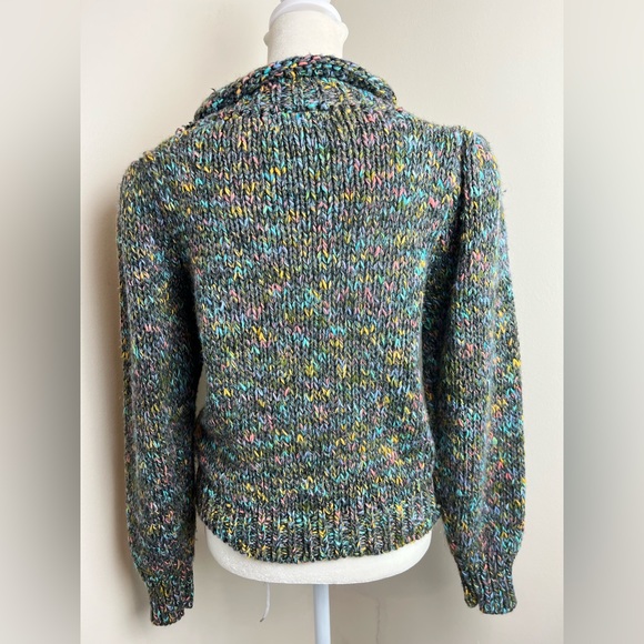 VINTAGE 80s Reference Point marled puff shoulder SWEATER - Picture 3 of 5